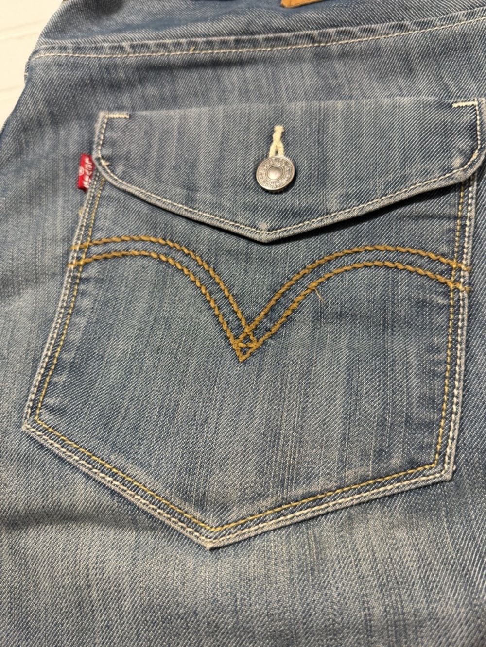 Levi’s 514 Slim Straight - Rare Button Flap Pocket - 36x30 Faded Indigo